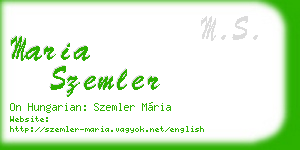 maria szemler business card