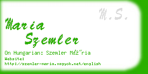 maria szemler business card